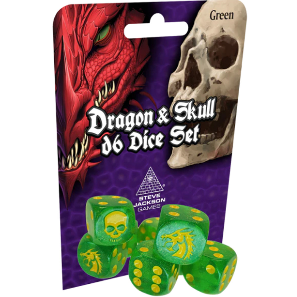 Dragon & Skull d6 Dice Set: Green (8)