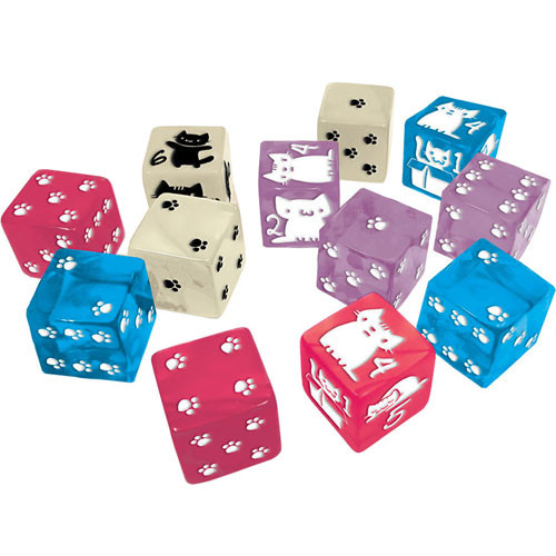 Kitten d6 Dice Set: New Colors (12)