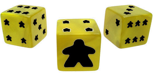 Meeple d6 Dice Set: 16mm Yellow (8)