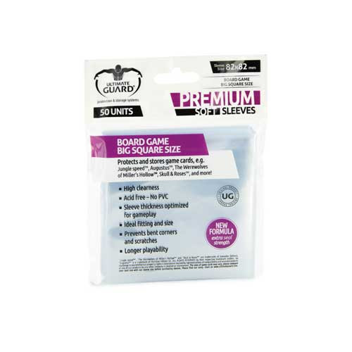 Ultimate Guard Sleeves: Premium Soft Board Game Size - Big Square (50)
