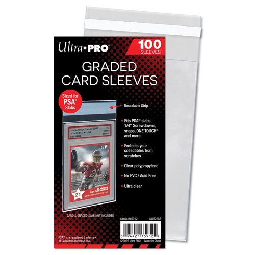 Ultra Pro Sleeves: PSA Graded Card Soft Sleeves - Resealable (100)  (Preorder)