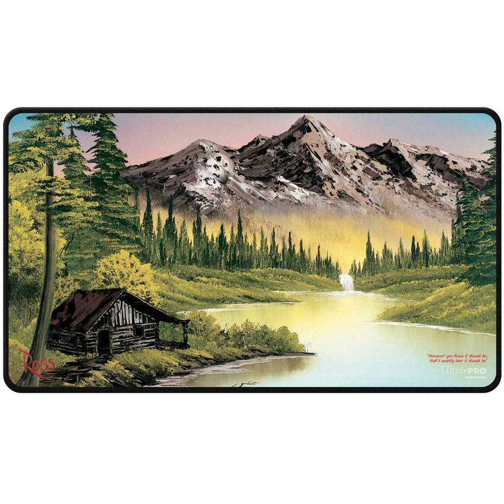 Bob Ross Black-Stitched Playmat: Mountain Retreat