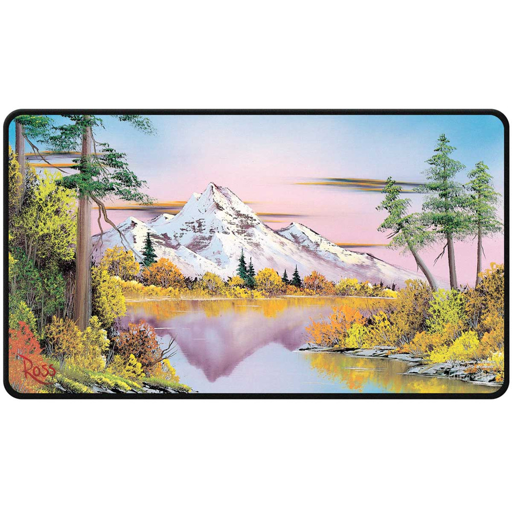 Bob Ross Black-Stitched Playmat: Mighty Mountain Lake