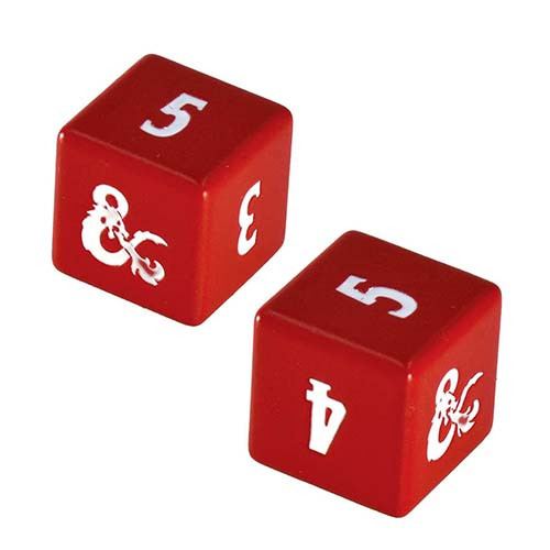 Set of Six Chessex Arrows of Chaos Dice 16mm Square OP Black w/Red Symbols 