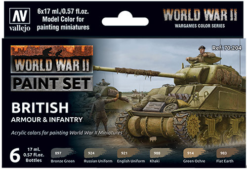 Vallejo Model Color Set: WWII - British Armour & Infantry