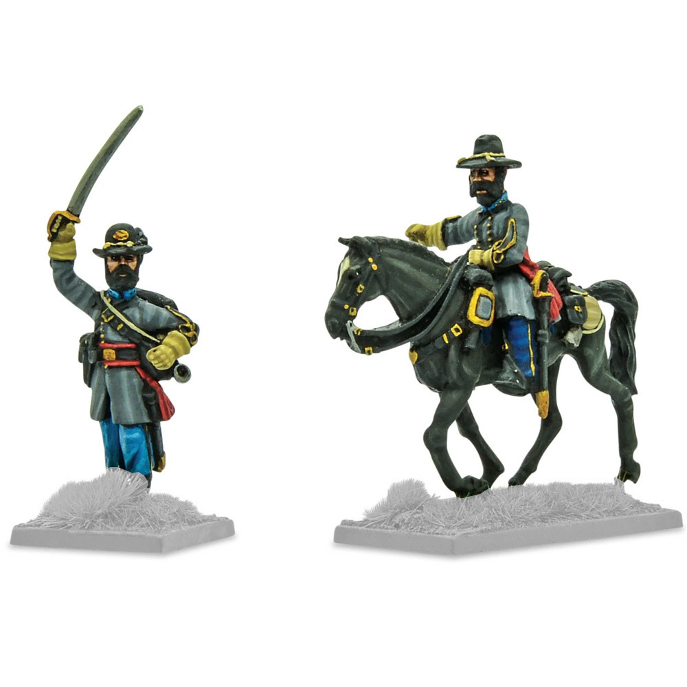 Black Powder: ACW - Confederate Officers Advancing (Foot & Mounted) B