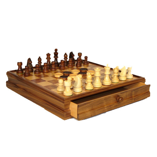 Chess and Checkers: Walnut and Maple Inlaid Chest