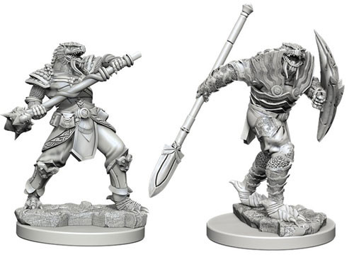 D&D Nolzur's Unpainted Minis: W5 Male Dragonborn Fighter with Spear