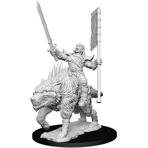 Pathfinder Battles Deep Cuts Unpainted Minis: W7 Orc on Dire Wolf