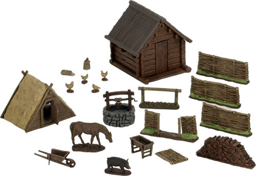 Medieval Farm terrain miniatures Factory Sealed NEW Wizkids 4D Settings 