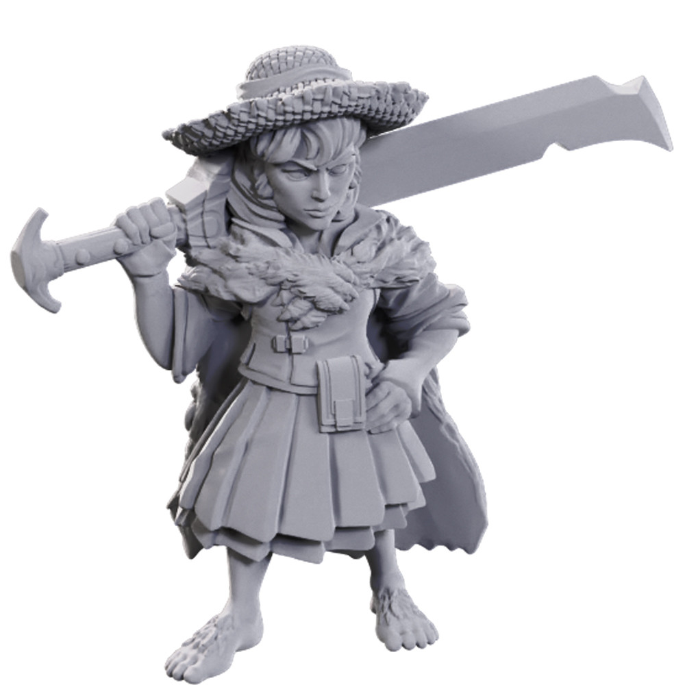 Pathfinder Battles Deep Cuts Unpainted Minis: W23 Female Halfling Magus (Low Level) (New Arrival)