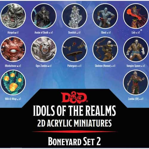 D&D Acrylic 2D Minis: Boneyard - Set 2