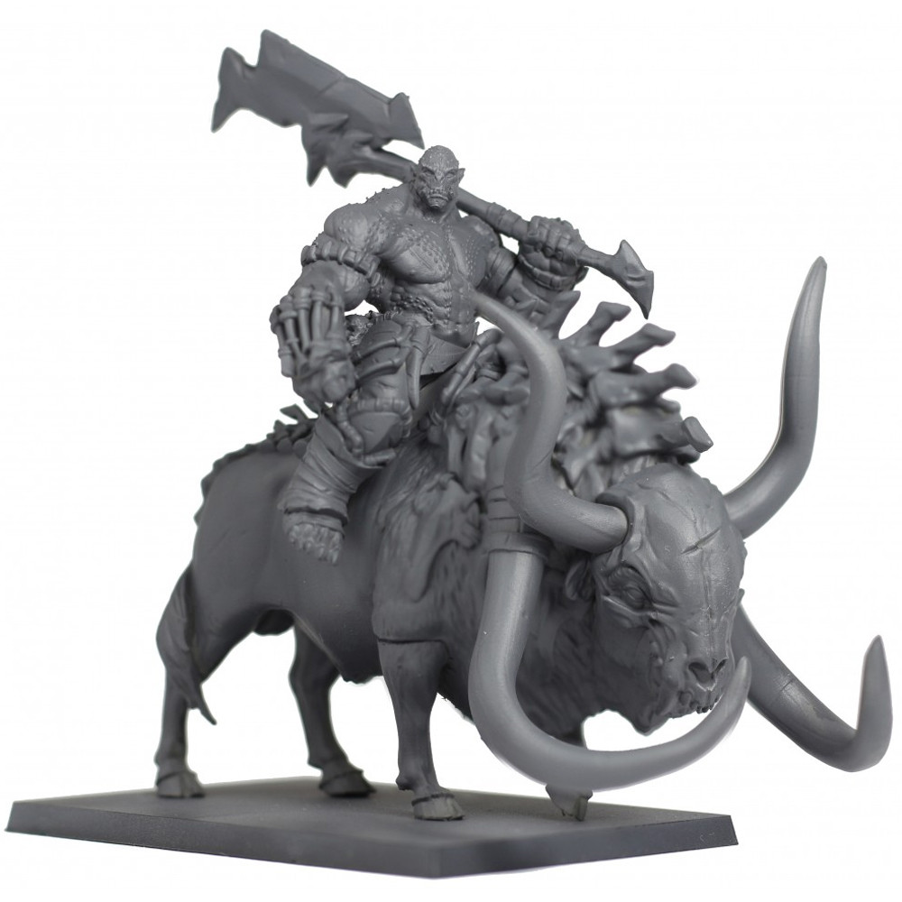 Armies & Heroes: Savage Orc Champion Mounted on Beast (30mm Scale)