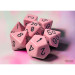 Chessex Dice Set: Opaque - Pastel Pink/Black (7)