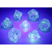 Chessex Polyhedral Dice Set: Borealis Luminary Purple/White (7)