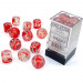 Chessex 16mm Dice Block: Nebula Luminary - Red w/Silver (12)