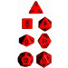 Chessex Dice Set: Opaque Red w/Black (7)