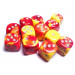 Chessex 16mm d6 Set: Gemini Red-Yellow w/Silver (12)