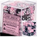 Chessex 12mm d6 Set: Gemini Pink-Black w/White (36)