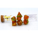 Sharp-Edge Polyhedral Dice Set: Captured Magic - Orange & Green (7)