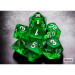 Mini Dice Set: Translucent - Green w/ White (7)