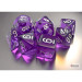 10mm Polyhedral Dice: Translucent - Purple w/ White (7)