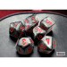 10mm Polyhedral Dice: Velvet - Black w/ Red (7)