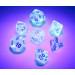 Chessex Mini Dice Set: Borealis Luminary - Icicle w/ Light Blue (7)