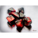 10mm Polyhedral Dice: Gemini - Black-Red w/ Gold (7)