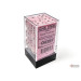 Chessex 16mm d6 Dice Set: Opaque - Pastel Pink/Black (12)
