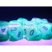 Chessex d10 Set: Gemini Luminary - Pearl Turquoise-White w/Blue (10)