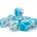Chessex d10 Set: Gemini Luminary - Pearl Turquoise-White w/Blue (10)