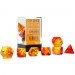 Chessex Dice Set: Gemini Translucent - Red-Yellow w/Gold (7)