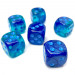 Chessex 16mm d6 Set: Gemini Luminary - Blue-Blue w/Light Blue (12)