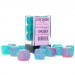 Chessex 16mm d6 Set: Gemini Luminary - Gel Green-Pink w/Blue (12)
