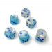 Chessex 16mm d6 Set: Gemini Luminary Pearl Turquoise-White w/Blue (12)