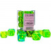 Chessex 16mm d6 Set: Gemini Translucent - Green-Teal w/Yellow (12)