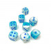 Chessex 12mm d6 Set: Gemini Luminary Pearl Turquoise-White w/Blue (36)