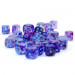 Chessex 12mm d6 Set: Nebula Luminary - Nocturnal w/Blue (36)