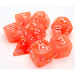 Chessex Lab Polyhedral Dice Set: Translucent - Neon Orange/White (8)