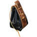 Grimbeard Leather Dice Bag: Black w/ Brown Straps
