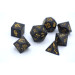Metal Barbarian Dice Set: Matte Black w/ Gold (7)