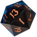 Premium 55mm d20 Sharp-Edged: Captured Magic - Blue/Red w/ Copper