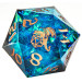 Premium 55mm d20 Sharp-Edged: Captured Magic - Blue/Red w/ Copper