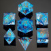 Sharp-Edge Polyhedral Dice Set: Captured Magic - Blue (7)