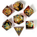 Sharp-Edge Polyhedral Dice Set: Captured Magic - Blood Crystal (7)