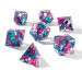 Sharp-Edge Polyhedral Dice: Captured Magic - Vapor Wave Blossom (7)