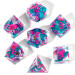 Sharp-Edge Polyhedral Dice: Captured Magic - Vapor Wave Blossom (7)