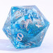 Sharp-Edge Polyhedral Dice Set: Liquid Core -  Aqua (7)
