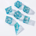 Sharp-Edge Polyhedral Dice Set: Liquid Core - Aqua (7)